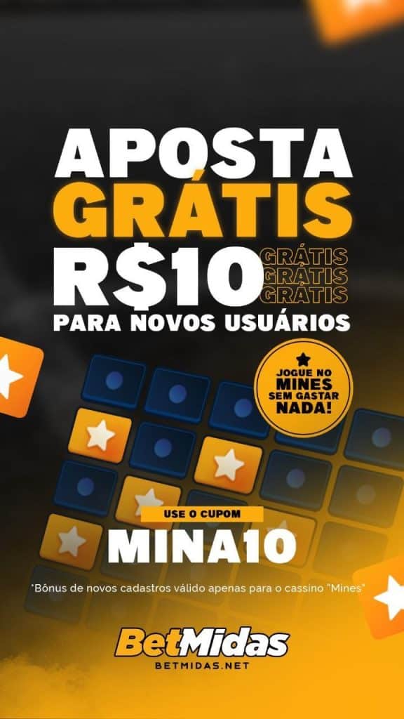 Betmidas bônus de R$10 sem depósito