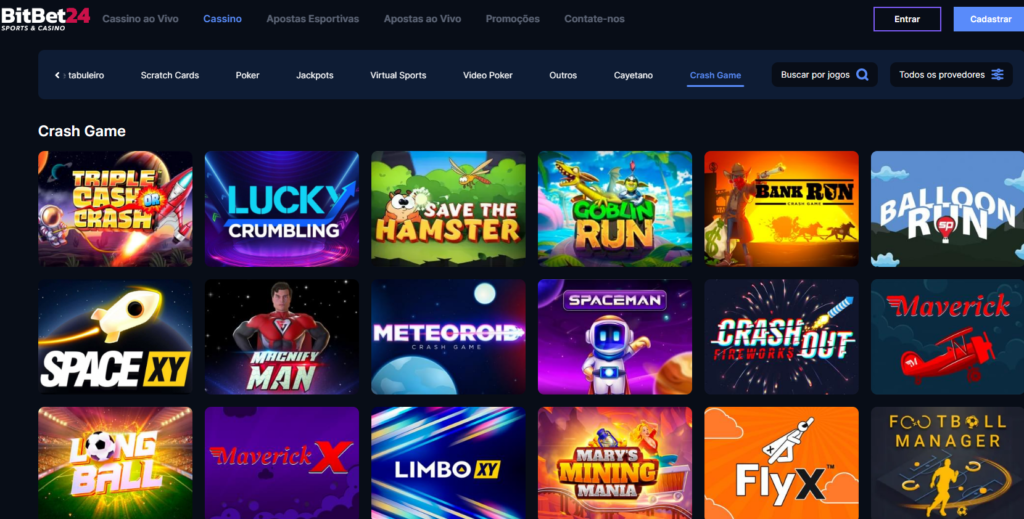 BitBet24 Casino – Seção de Jogos Crash