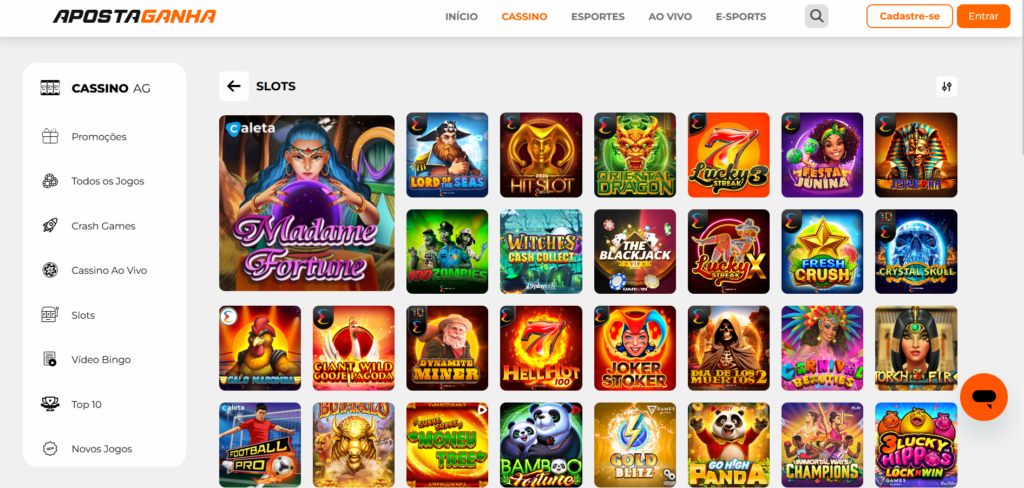 Seção de Jogos de Caça-Níqueis - ApostaGanha Casino