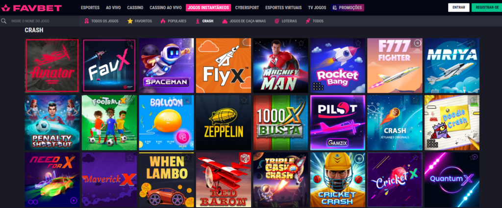 Favbet Casino – Seção de Jogos Crash