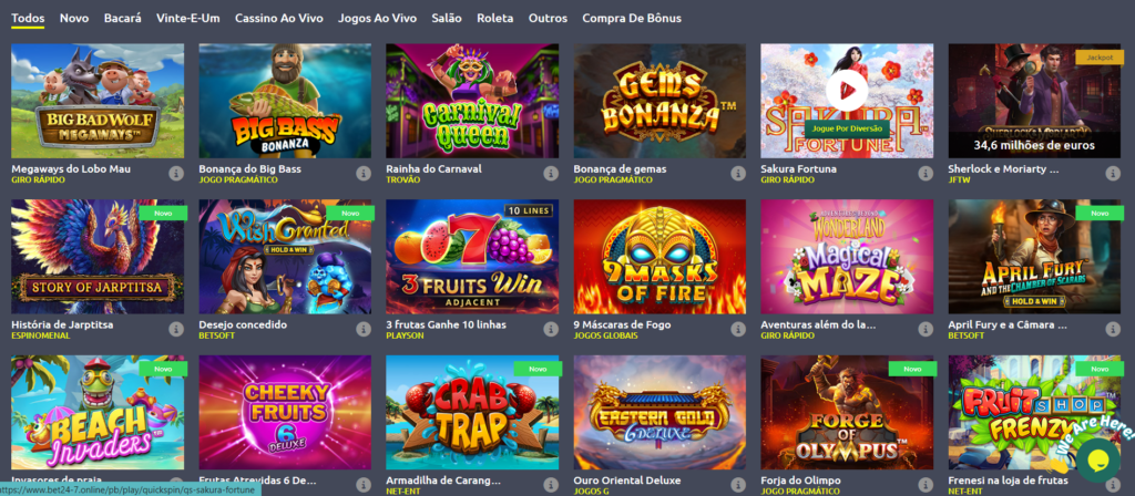 Bet24-7 Casino – Seção de Caça-Níqueis