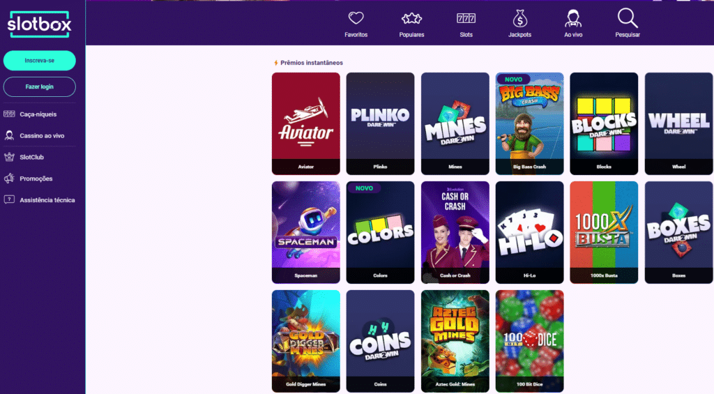 Slotbox Casino – Seção de Jogos Crash
