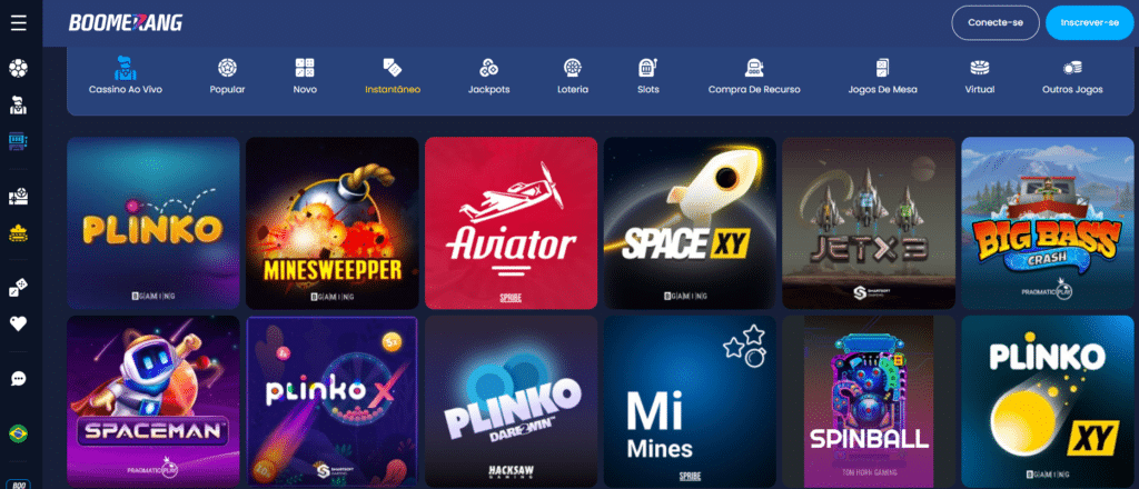 Boomerang  Casino – Seção de Jogos Crash