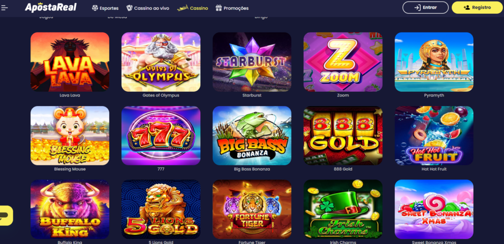 ApostaReal Casino – Seção de Caça-Níqueis