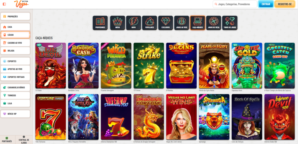 Seção de Jogos de Caça-Níqueis - Extra Vegas Casino 