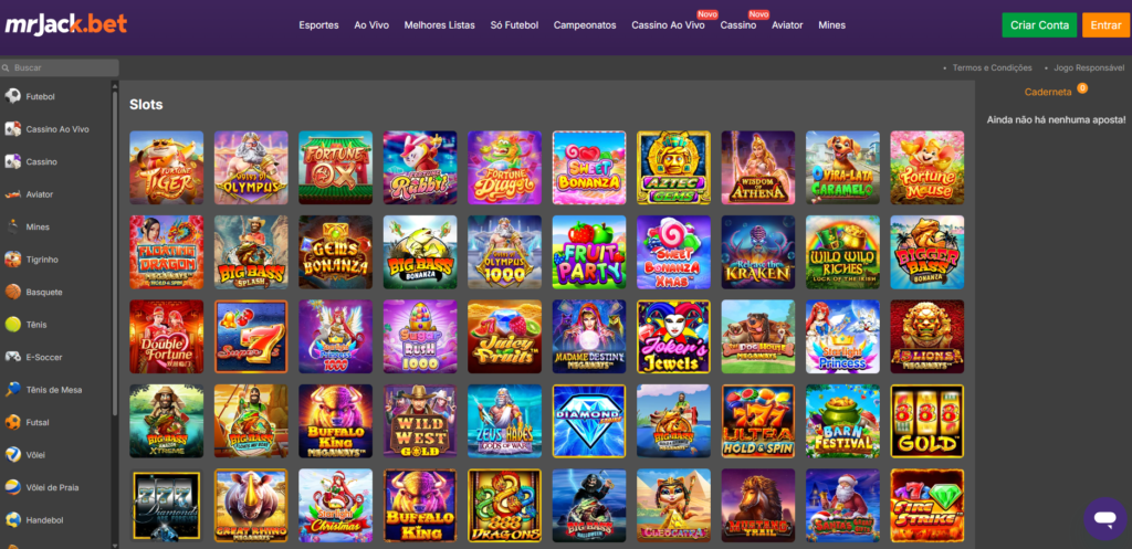 Seção de Jogos de Caça-Níqueis - Mr. Jack Bet Casino