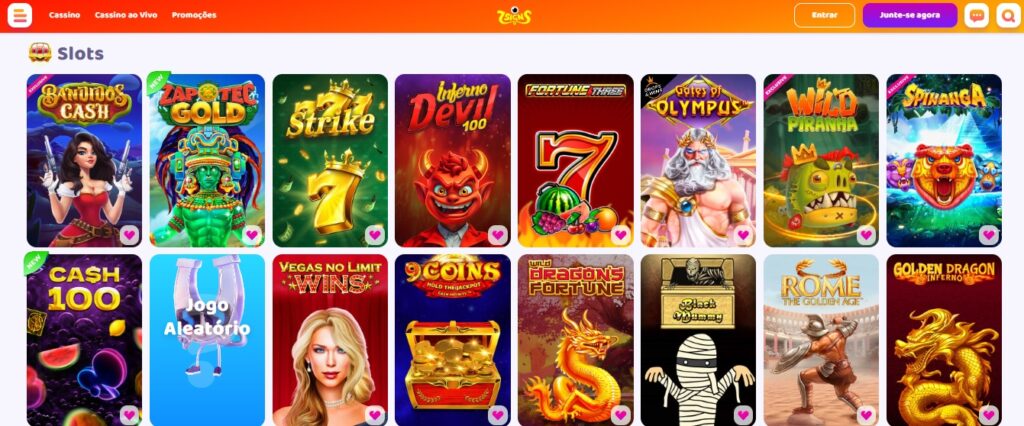 Seção de jogos de caça-níqueis - 7Signs Casino