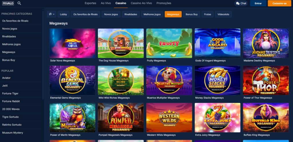Seção de Jogos de Caça-Níqueis - Rivalo Casino