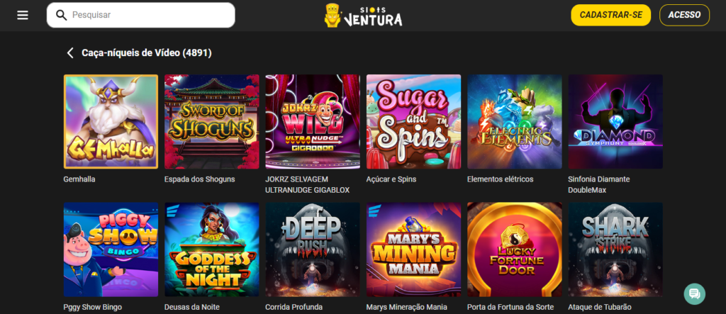 Seção de jogos de caça-níqueis - Slots Ventura Casino