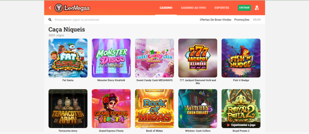 Seção de jogos de caça-níqueis - LeoVegas Casino