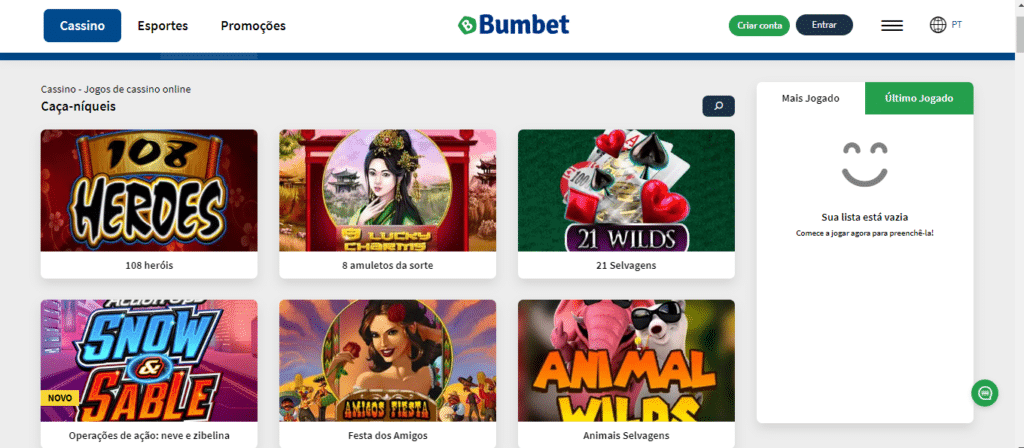 Seção de jogos de caça-níqueis - Bumbet Casino