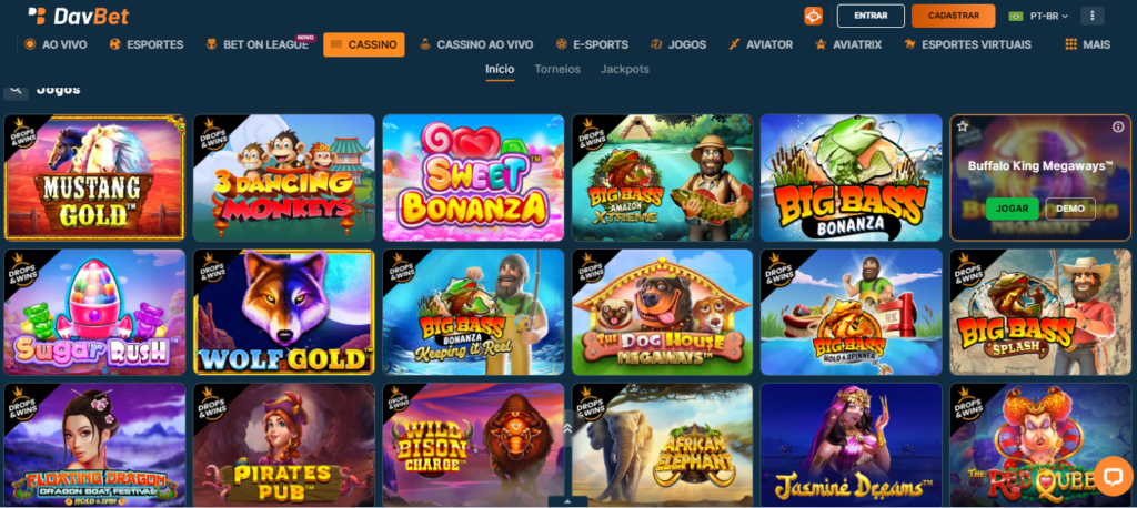Seção de jogos de caça-níqueis - Davbet Casino