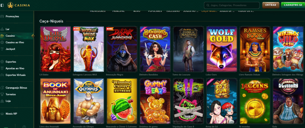 Seção de jogos de caça-níqueis – Casinia Casino