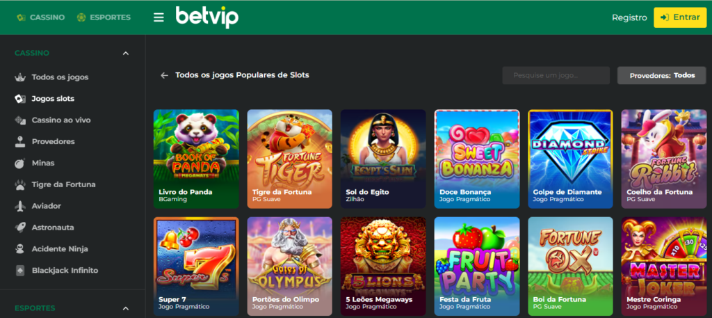 Seção de jogos de caça-níqueis - Betvip Casino