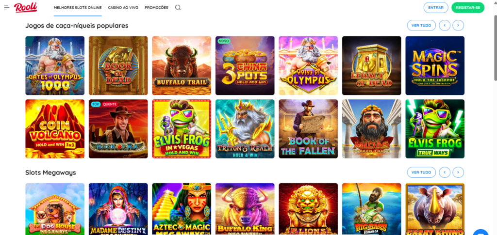 Seção de Jogos Caça-Níqueis - Rooli Casino