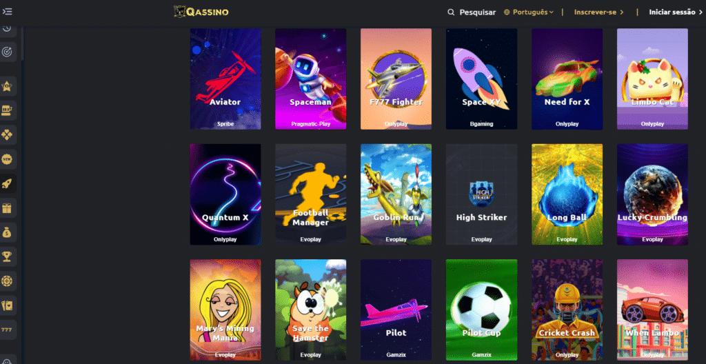 Seção de Jogos Crash - Qassino Casino