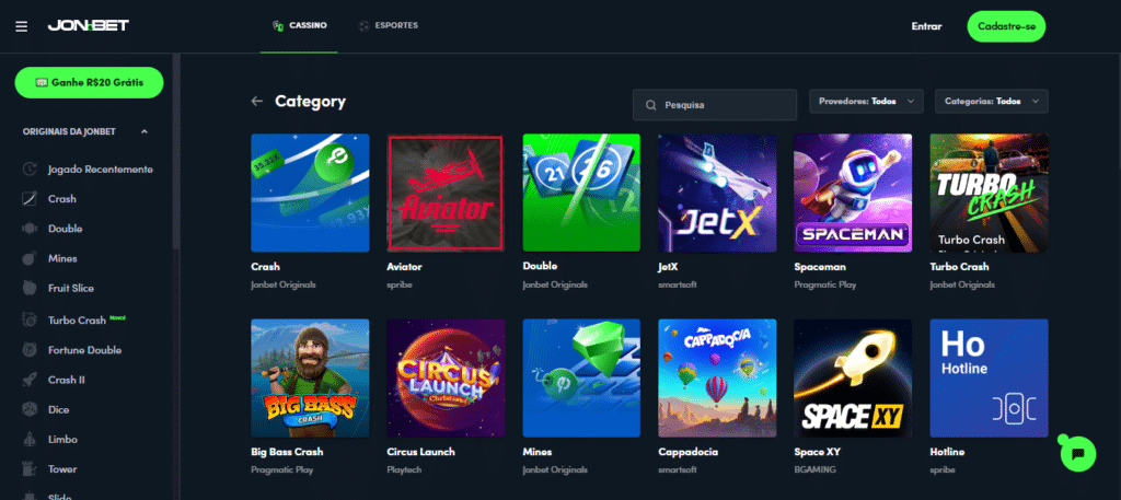 Seção de jogos crash - Jonbet Casino