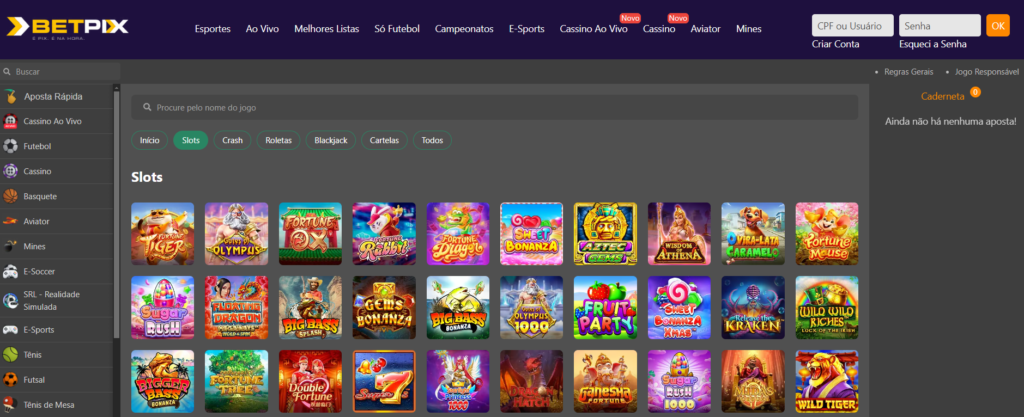 Seção de Jogos de Caça-níqueis - Betpix Casino