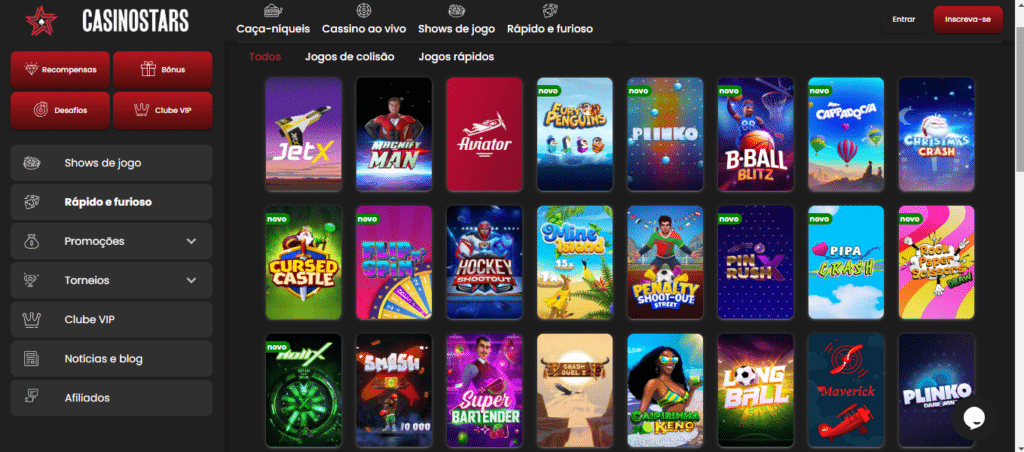 Seção de jogos crash - Casino Stars 