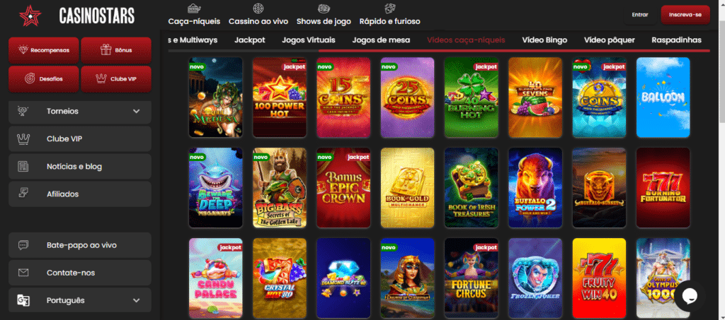 Seção de jogos de caça-níqueis - Casino Stars