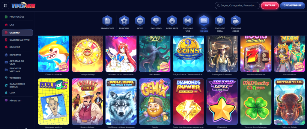 Seção de jogos de caça-níqueis - Viperwin Casino