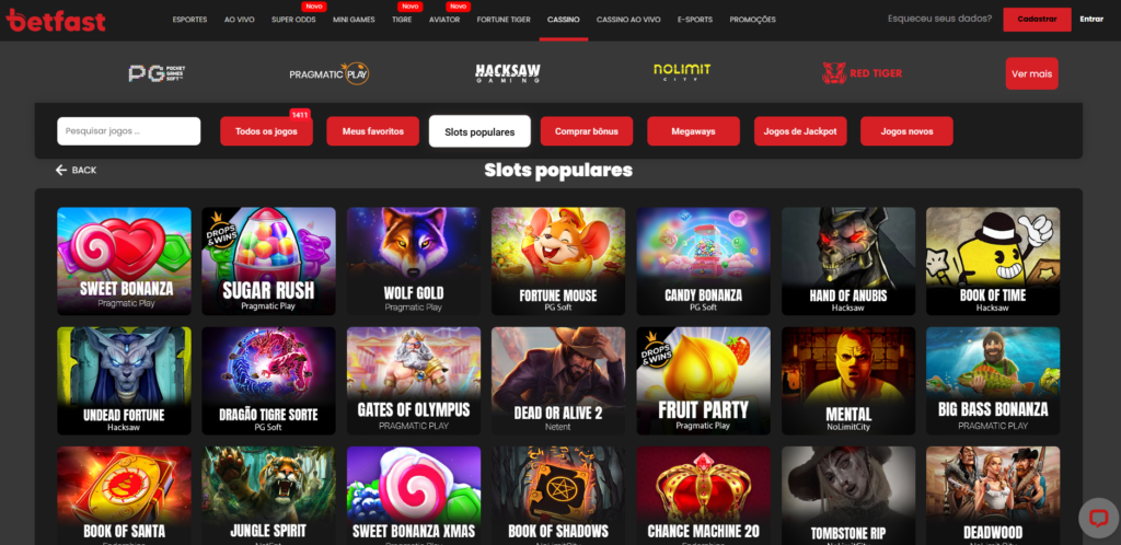 Seção de Jogos de Caça-Níqueis - Betfast Casino