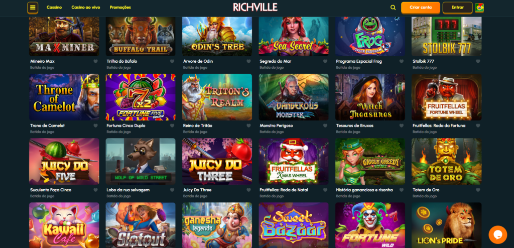 Seção de Jogos de Caça-Níqueis - Richville Casino